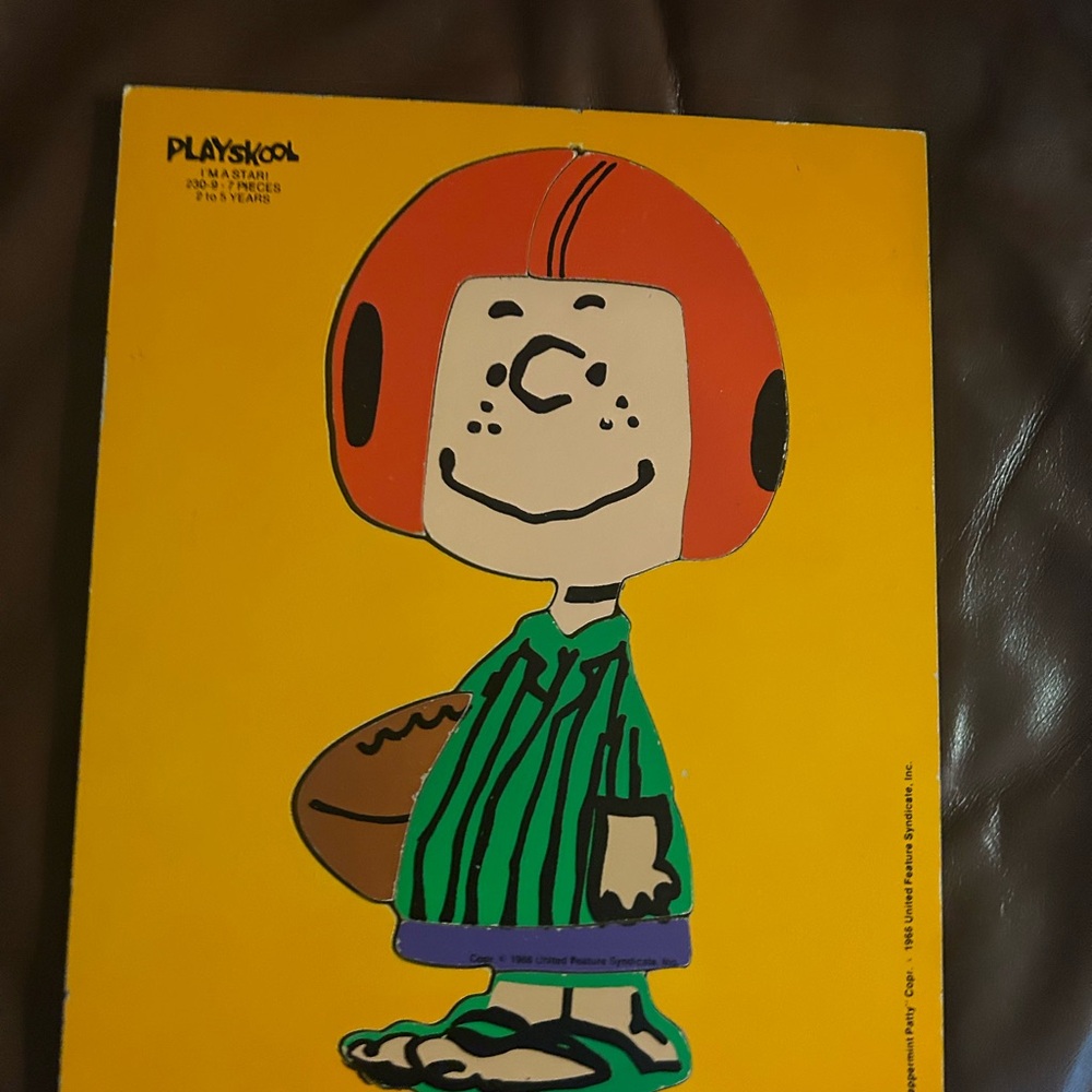 Charlie Brown Puzzle Orange and Green vintage peppermint Patty Playskool 1966